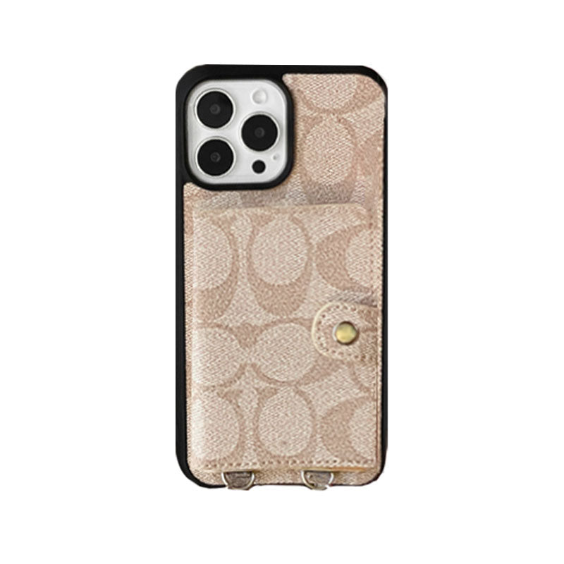Klassisk iPhone-etui med pung og rem Brun -SZK240402