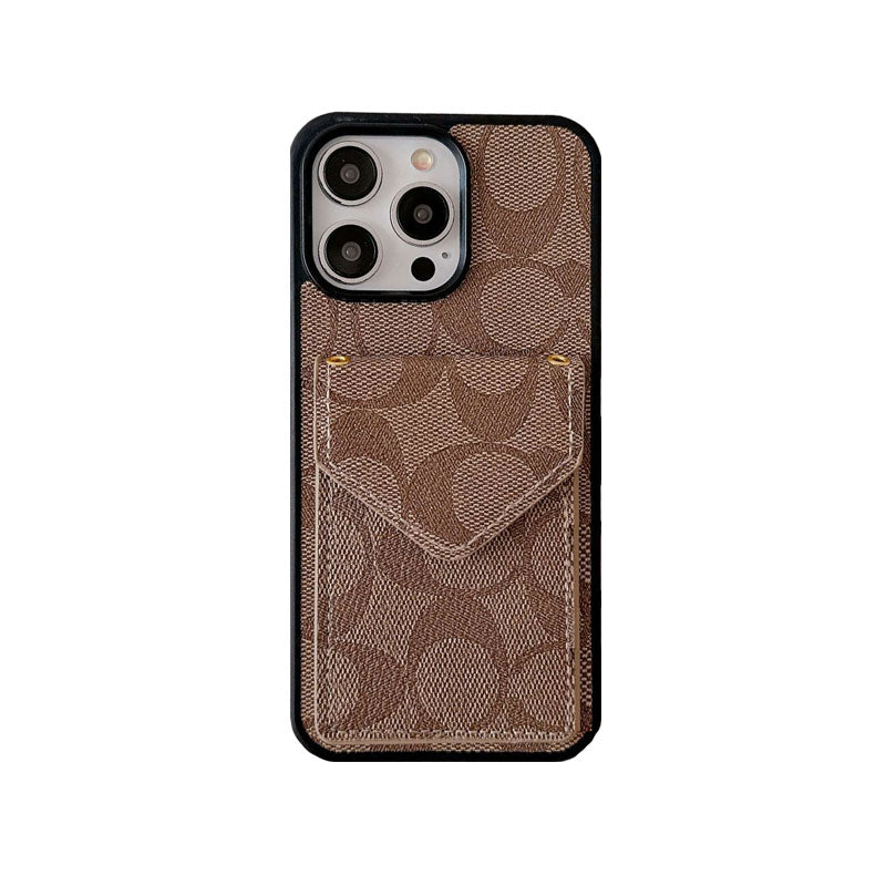 Klassisk iPhone-etui med kortholder og strop Lys sort -SJ240513