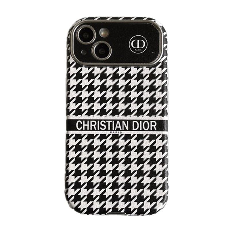 Fashion White & Brun farvet læder iPhone-cover