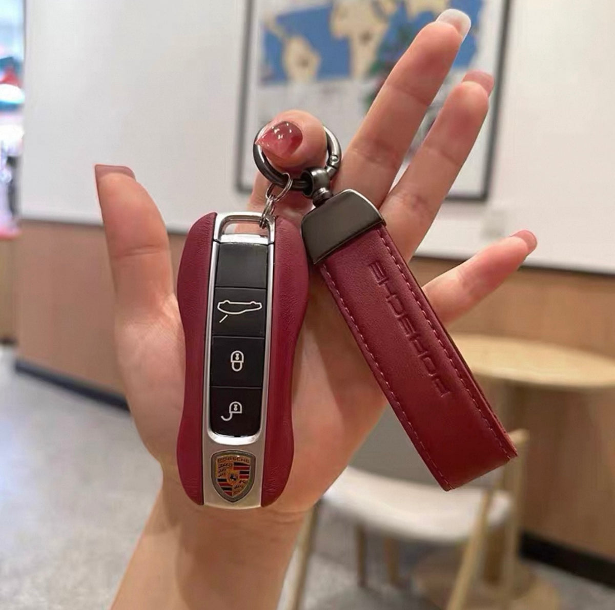 Genuine Leather Car Key Fob Cover Set*P3