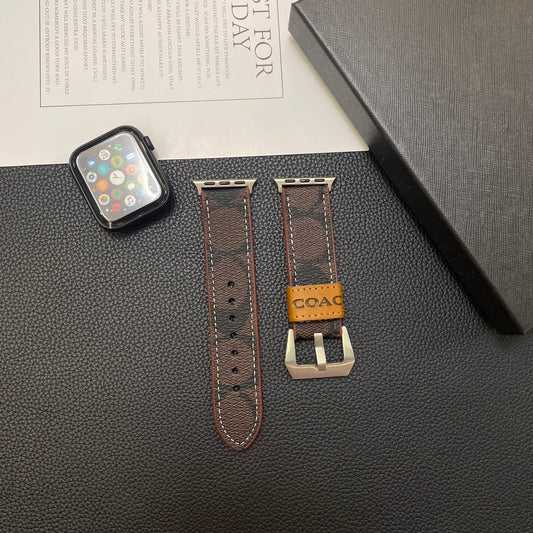 Læder Coach Apple Watch Band Mørkebrun-YHK244221710
