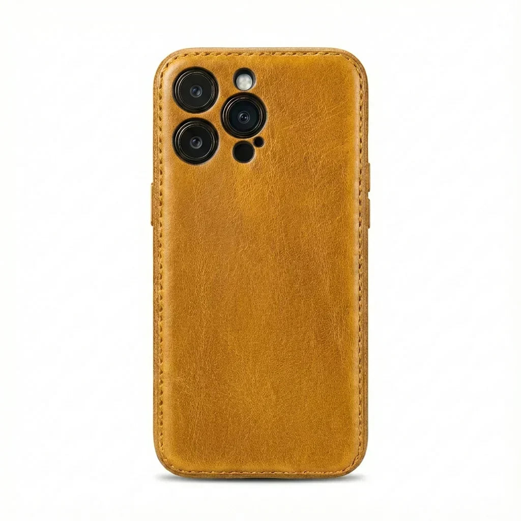 حافظة iPhone مصنوعة يدويًا من الجلد المدبوغ نباتيًا من Kakavy - إصدار Vintage Patina