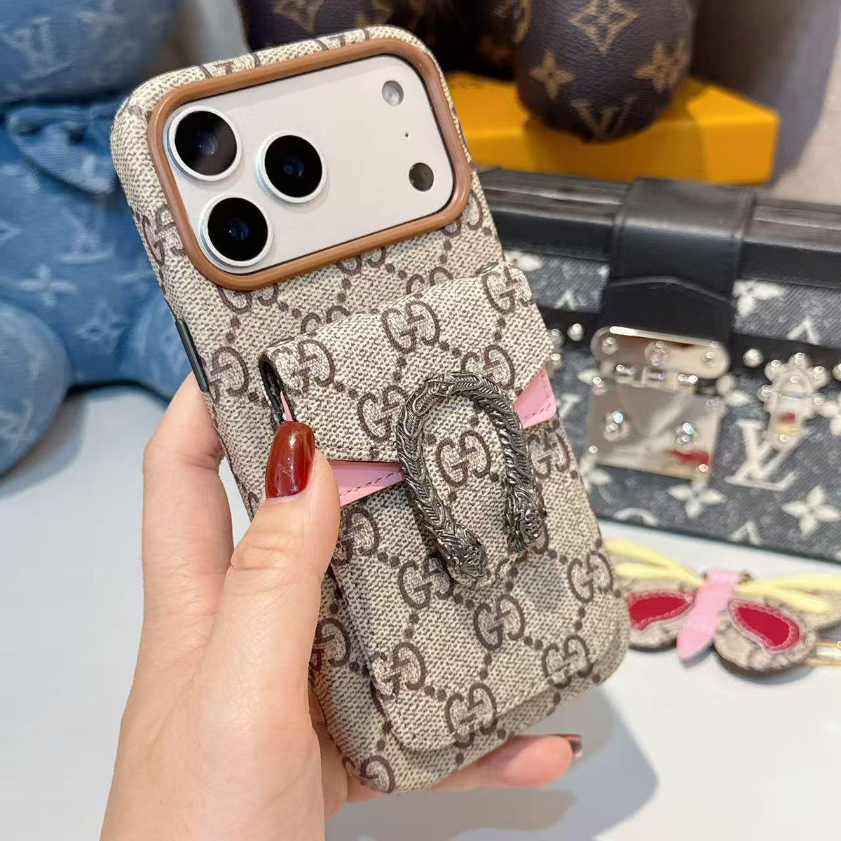 Premium Classic Canvas Card Holder iPhone-etui