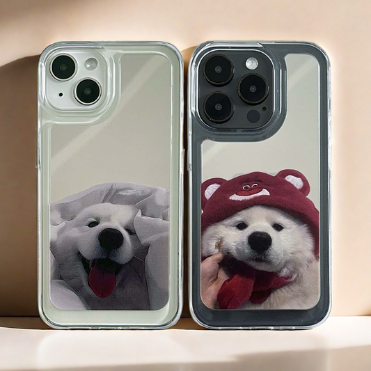 Spiegel iPhone Hülle | Paar Hunde Samojede (Kaufe 2 und erhalte 50 % Rabatt auf einen)