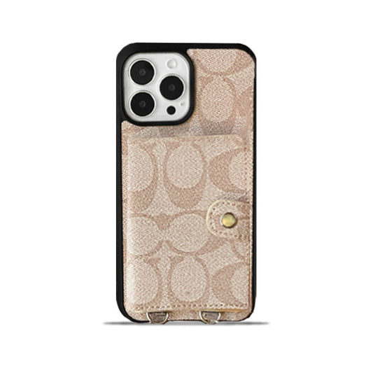 Custodia classica per iPhone con portafoglio e cinturino bianca -SZK240402
