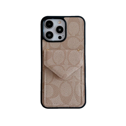 Klassisk iPhone-etui med kortholder og strop Lys sort -SJ240513