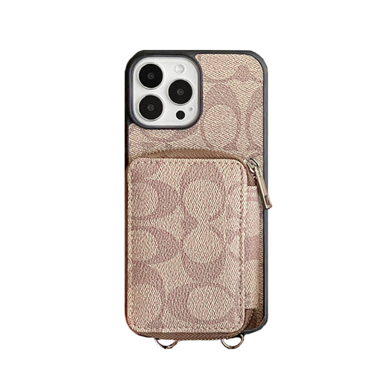 Klassisk iPhone-etui med tegnebog Kaffe-LQB241412
