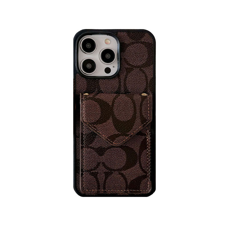 Klassisk iPhone-etui med kortholder og strop Lys sort -SJ240513