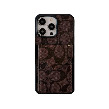 Klassisk iPhone-etui med kortholder og strop Lys sort -SJ240513