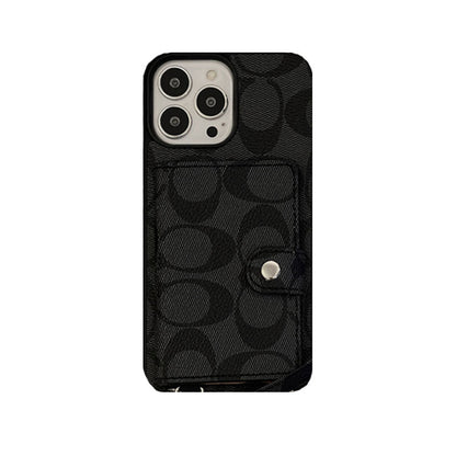 Klassisk iPhone-etui med pung og rem Brun -SZK240402