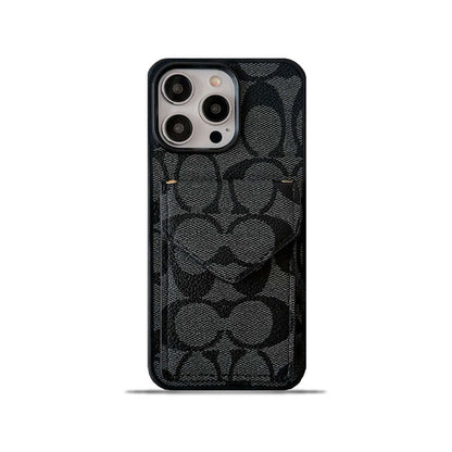 Klassisk iPhone-etui med kortholder og strop Lys sort -SJ240513