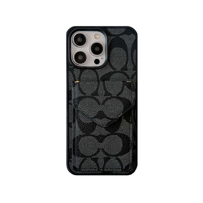 Klassisk iPhone-etui med kortholder og rem lysebrun -SJ240513