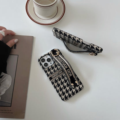 Custodia per iPhone con cinturino alla moda pied de poule