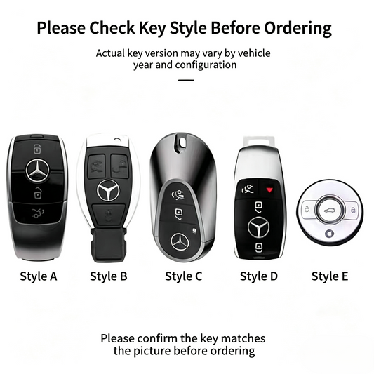 Vintage Print Bow Car Key Cover Set-Benz-A