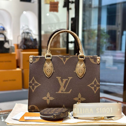 Quiet Luxury Classic Monogram Reversible Two-Tone Handbag