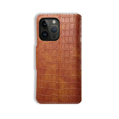 Alligator Print iPhone-etui med pung og rem