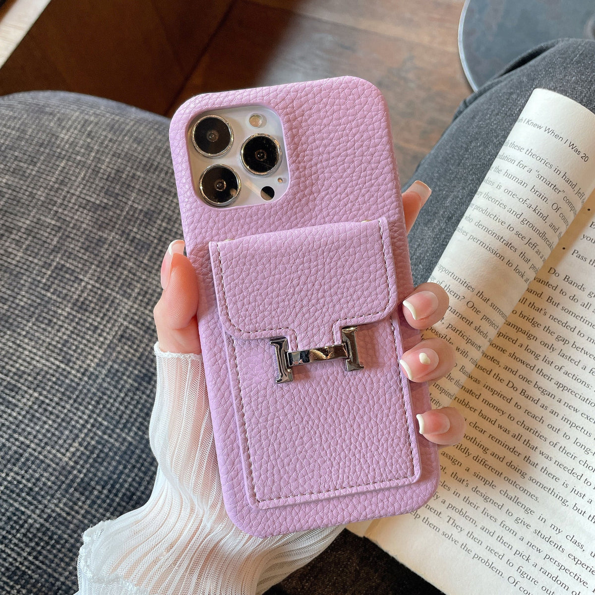 H Card Holder Læder iPhone etui