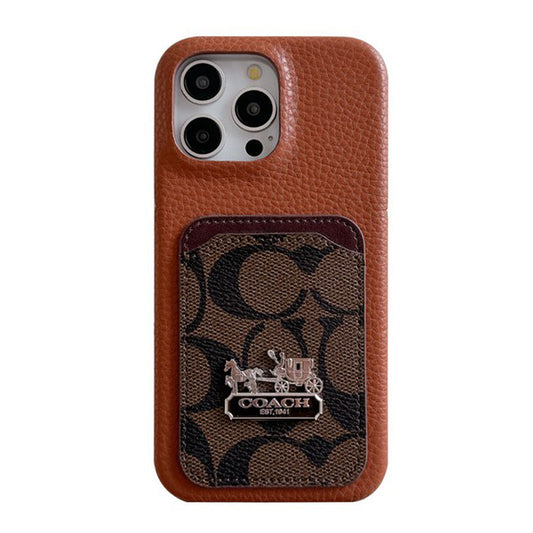 Custodia per iPhone in pelle classica con portacarte