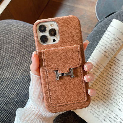H Card Holder Læder iPhone etui