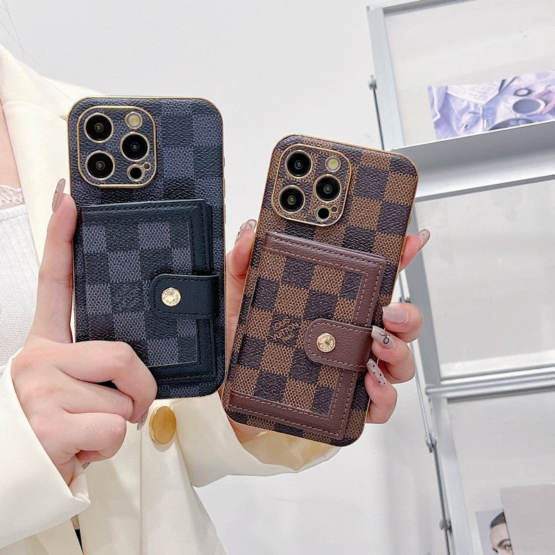 حقيبة بطاقات ملونة كلاسيكية فاخرة لهاتف iPhone