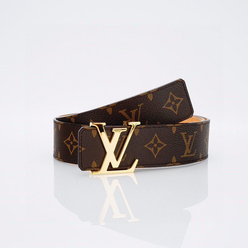 حزام Monogram فاخر بإبزيم ذهبي