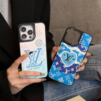 Luksus blåt læder iPhone etui