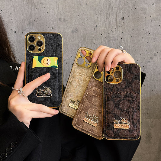 Custodia per iPhone in pelle classica con portacarte