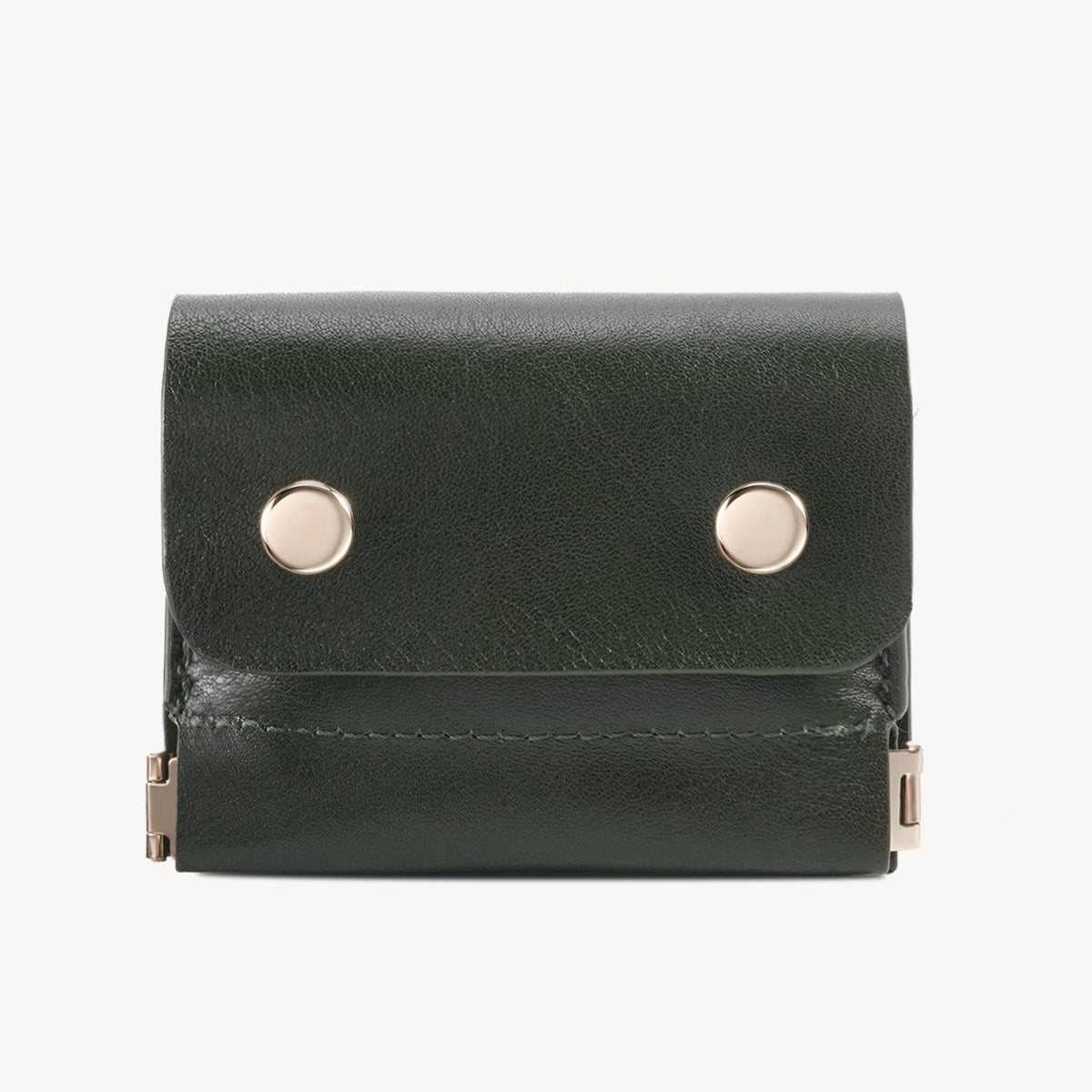 Vintage Genuine Leather Spring‑Open Short Wallet