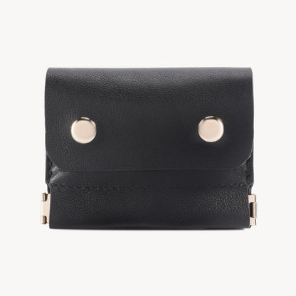 Vintage Genuine Leather Spring‑Open Short Wallet