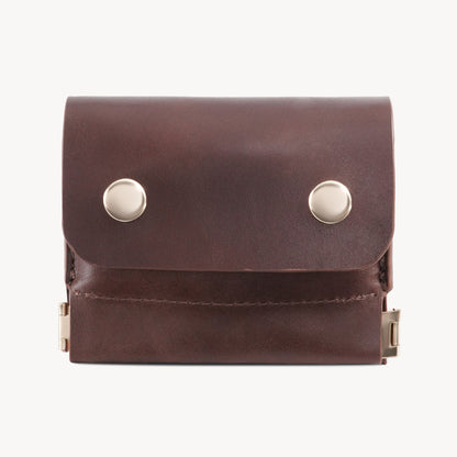 Vintage Genuine Leather Spring‑Open Short Wallet