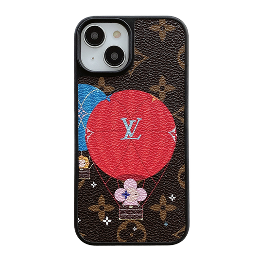 Palloncino di lusso & Custodia per iPhone in pelle con cuore