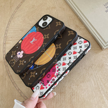 Luksus Ballon & Hjerte Læder iPhone-etui