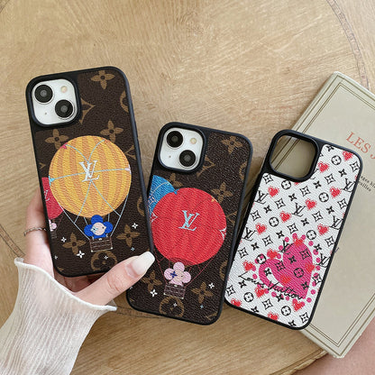 Luksus Ballon & Hjerte Læder iPhone-etui