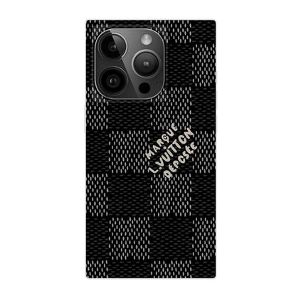 حافظة iPhone مربعة الشكل باللون الأسود الفاخر