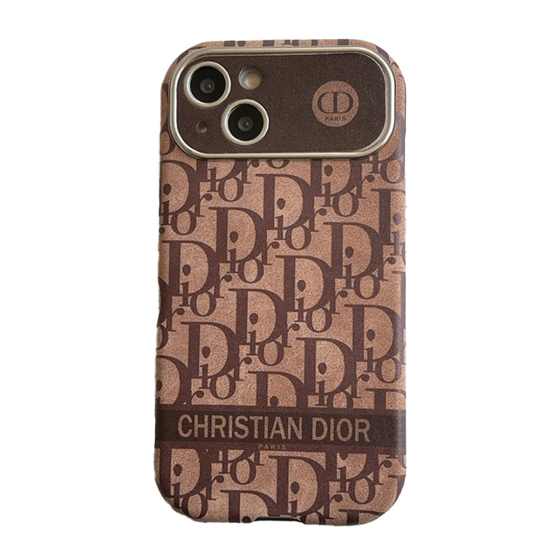 Fashion White & Brun farvet læder iPhone-cover