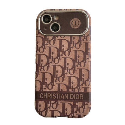 Fashion White & Brun farvet læder iPhone-cover