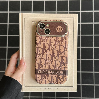 Fashion White & Brun farvet læder iPhone-cover
