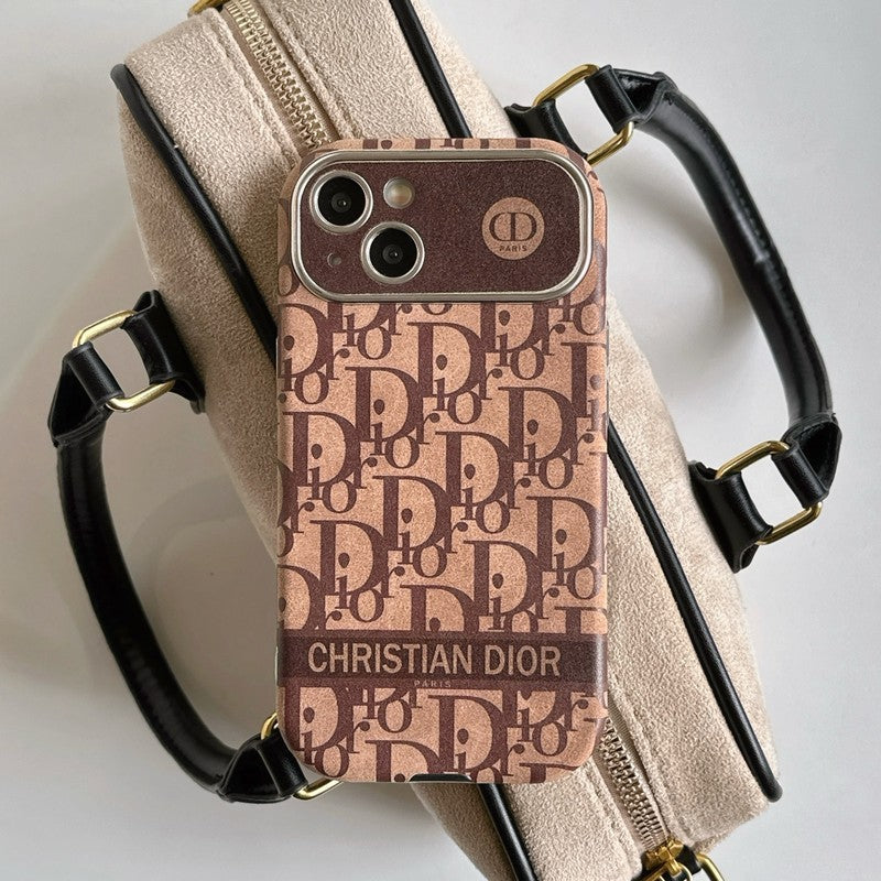 Fashion White & Brun farvet læder iPhone-cover