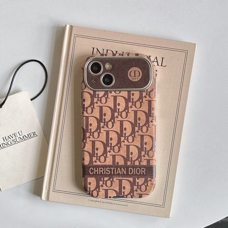 Fashion White & Brun farvet læder iPhone-cover