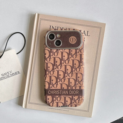 Fashion White & Brun farvet læder iPhone-cover
