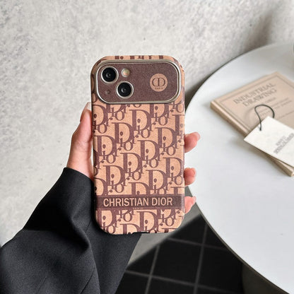 Fashion White & Brun farvet læder iPhone-cover