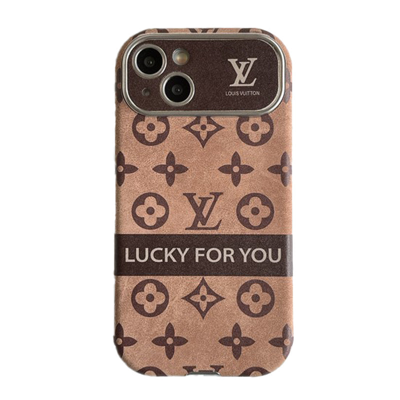 Luksus brun & Sort klassisk læder-iPhone-cover