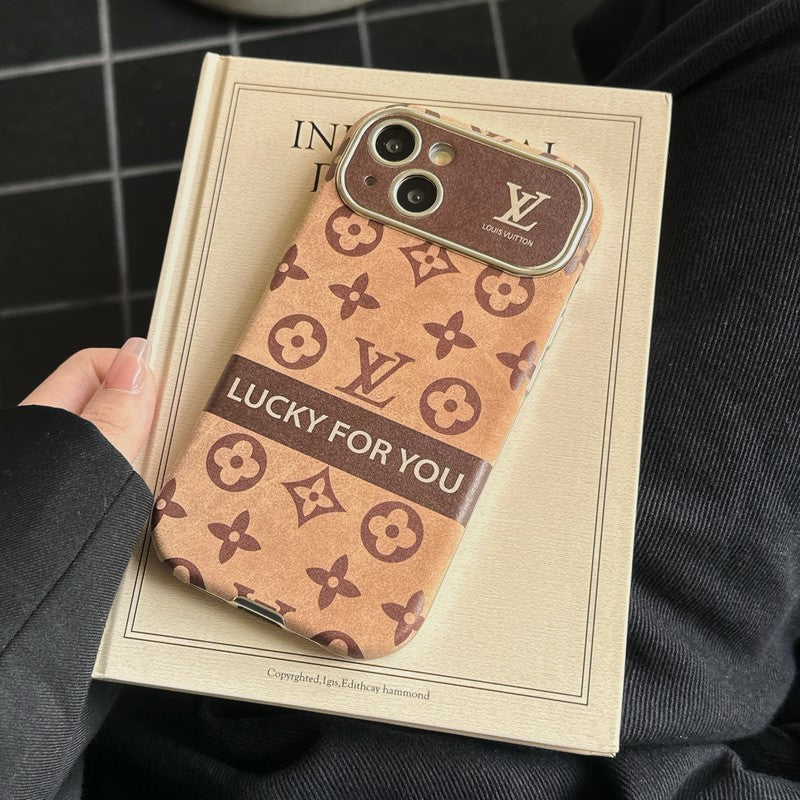Luksus brun & Sort klassisk læder-iPhone-cover