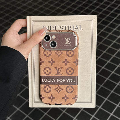 Luksus brun & Sort klassisk læder-iPhone-cover