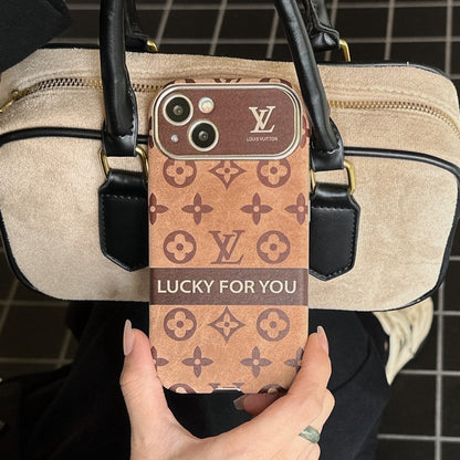 Luksus brun & Sort klassisk læder-iPhone-cover
