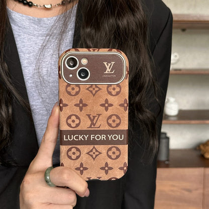 Luksus brun & Sort klassisk læder-iPhone-cover