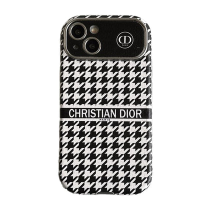 Fashion White & Brun farvet læder iPhone-cover