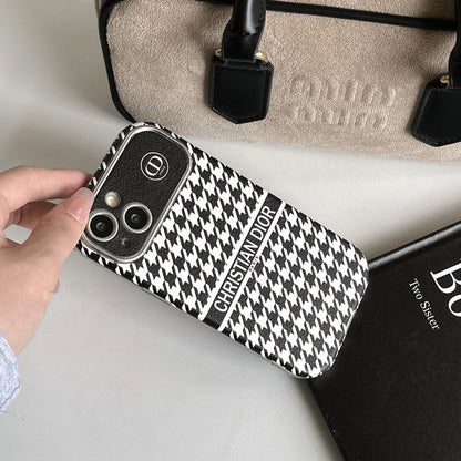 Fashion White & Brun farvet læder iPhone-cover