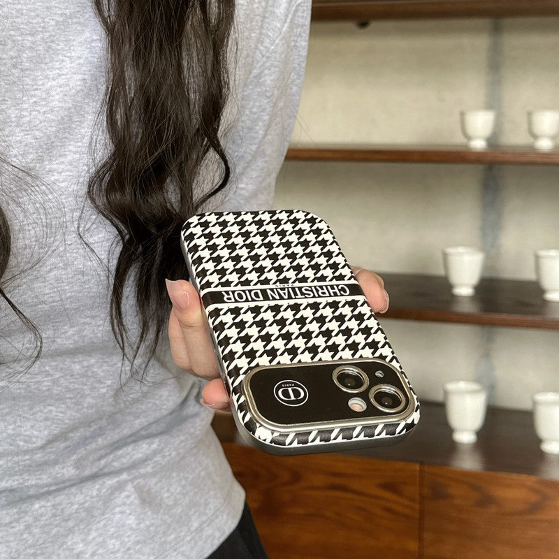 Fashion White & Brun farvet læder iPhone-cover