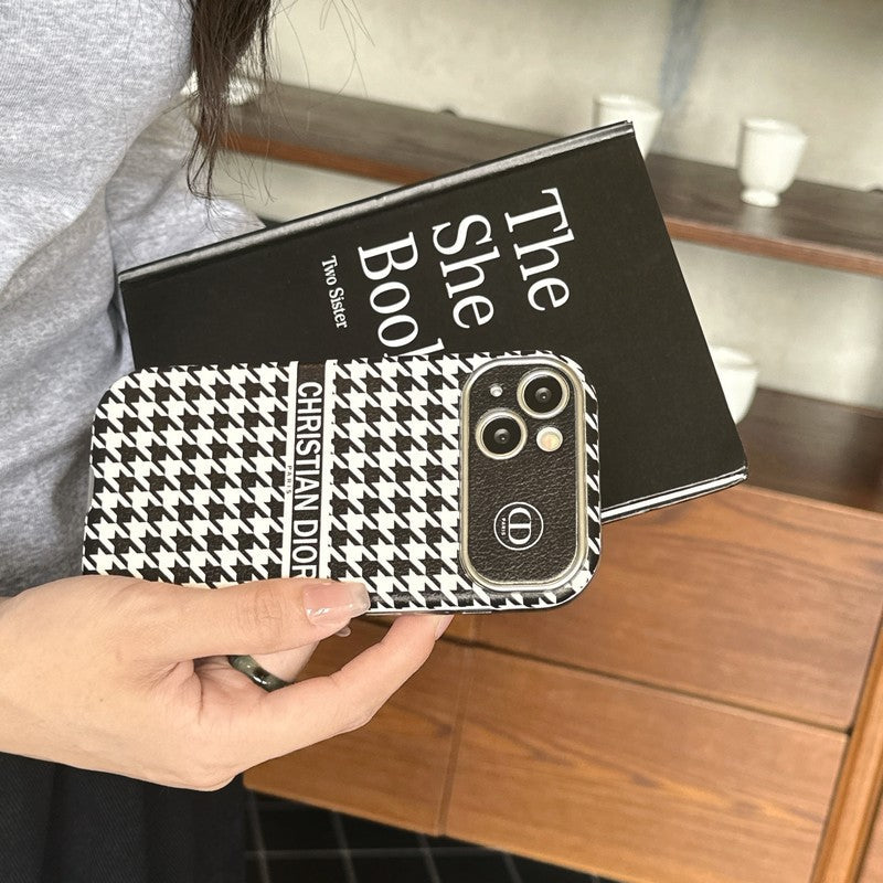 Fashion White & Brun farvet læder iPhone-cover